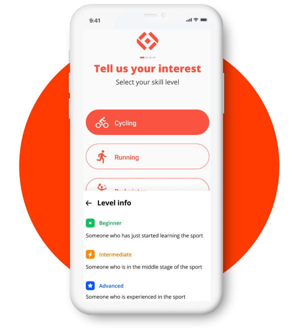 FindYourFit app screenshot - Cycling buddy finder