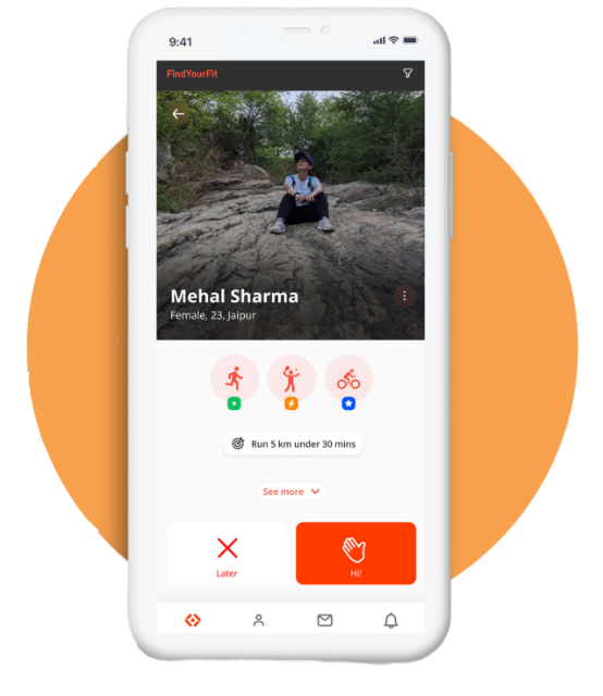 FindYourFit app dashboard screenshot